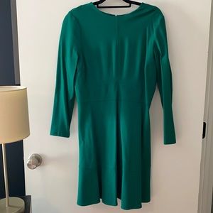 Eva Longoria Long Sleeve Green Dress with bottom ruffle sz L
